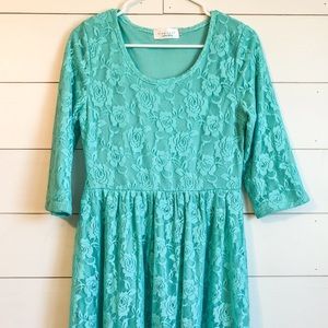 Turquoise lacy dress